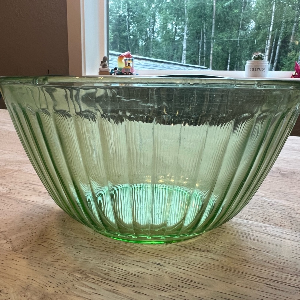 Vintage Green Glass Bowl